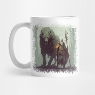 Enigmatic Guardians: Spirit Wolf and Master Mug